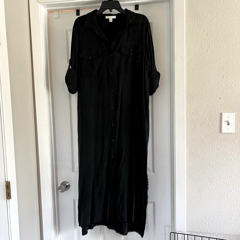 Chelsea & Violet Black Button Down Maxi Dress